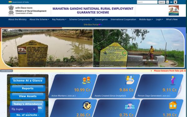 Screenshot of nrega.nic.in