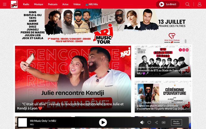 Skærmbillede af nrj.fr