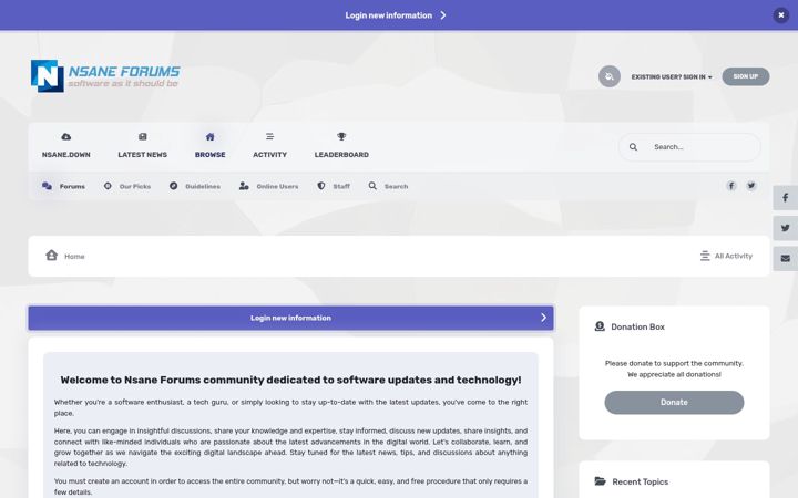 Screenshot of nsaneforums.com
