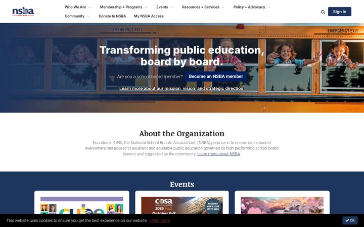 Screenshot of nsba.org