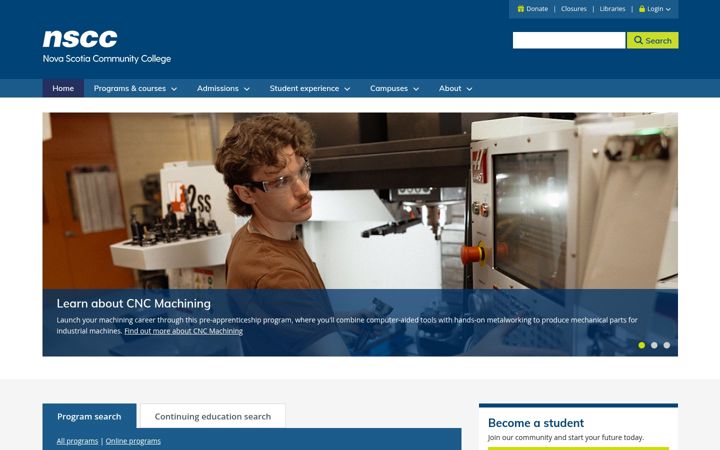 Screenshot of nscc.ca