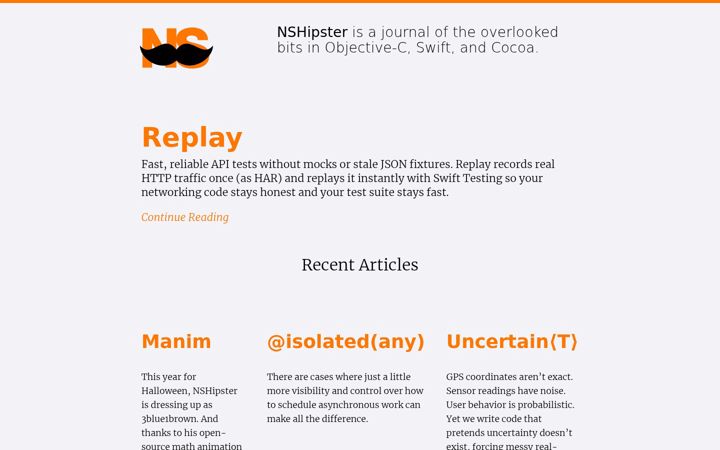 Screenshot of nshipster.com
