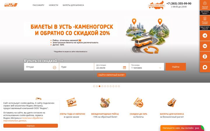 Screenshot of nskavtovokzal.ru