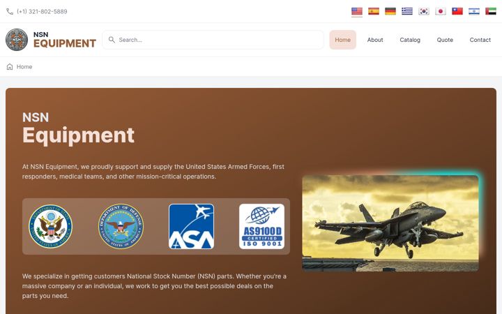 Screenshot of nsnequipment.com