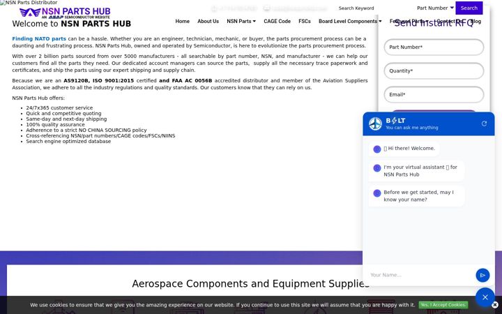 Screenshot of nsnpartshub.com
