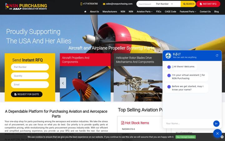 Screenshot of nsnpurchasing.com