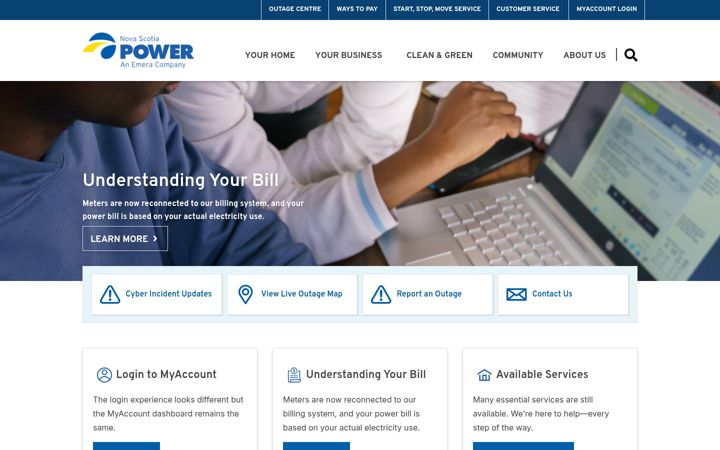 Screenshot of nspower.ca