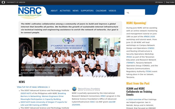 Screenshot of nsrc.org