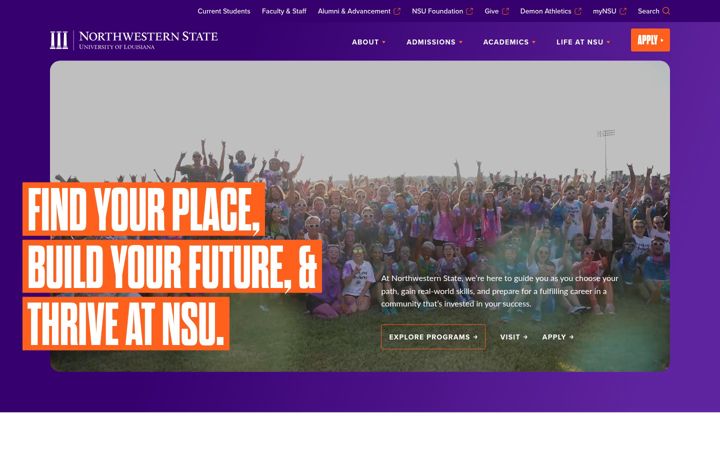 Screenshot of nsula.edu