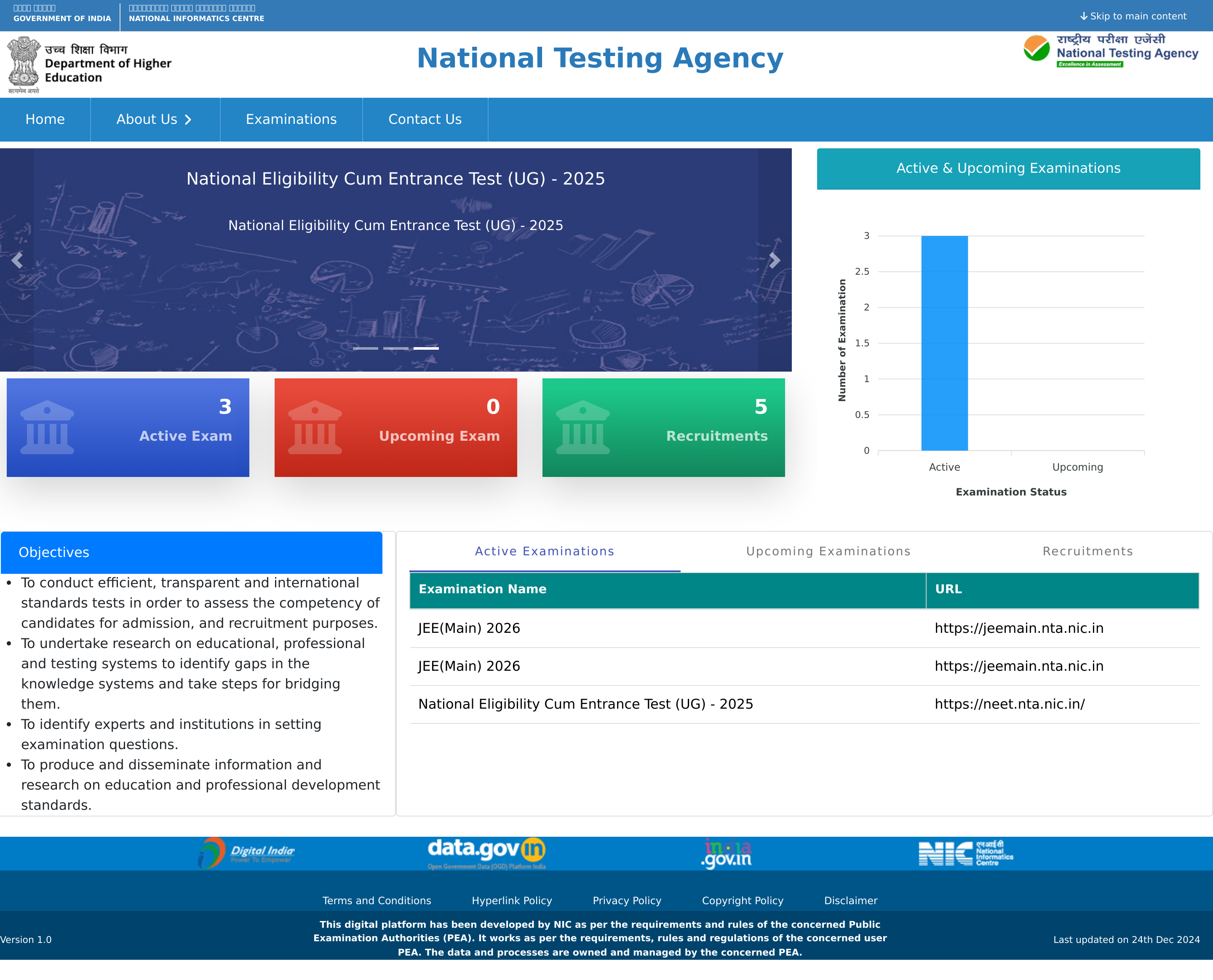 Screenshot of nta.nic.in