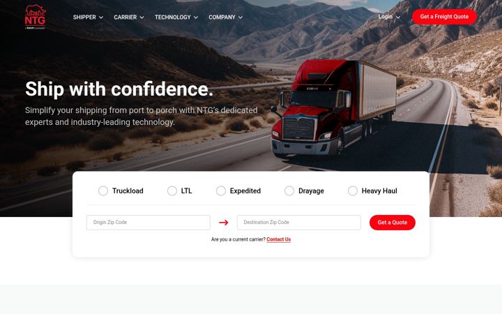 Screenshot of ntgfreight.com