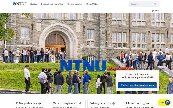 Zrzut ekranu ntnu.edu