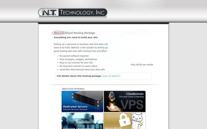 Skärmbild av nttec.com