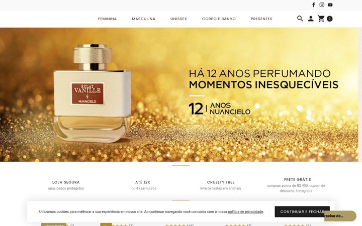 Screenshot of nuancielo.com.br