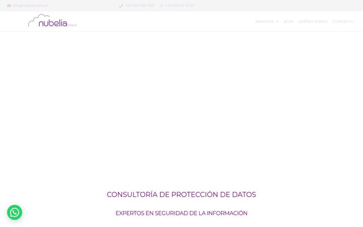 Screenshot of nubeliacloud.com