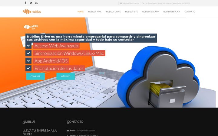 Screenshot di nubilus.com.ar