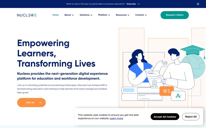 Screenshot of nucleos.com