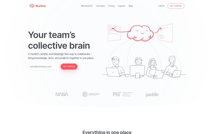 Screenshot of nuclino.com