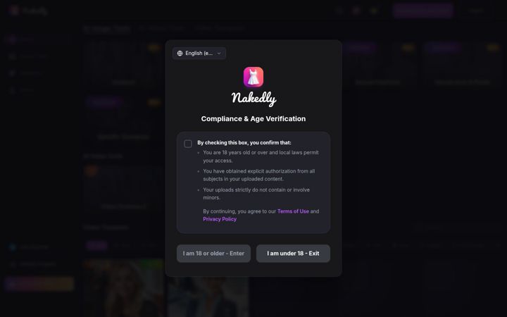 Screenshot of nudify.now