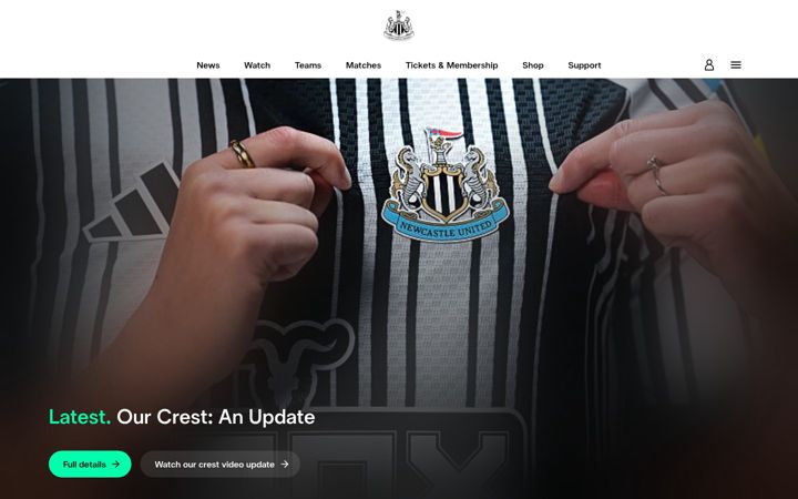 Screenshot of nufc.co.uk