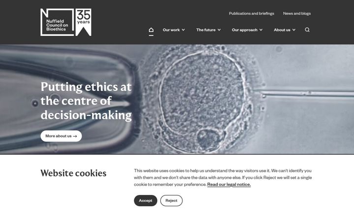 Screenshot of nuffieldbioethics.org