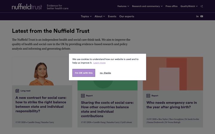 Screenshot of nuffieldtrust.org.uk