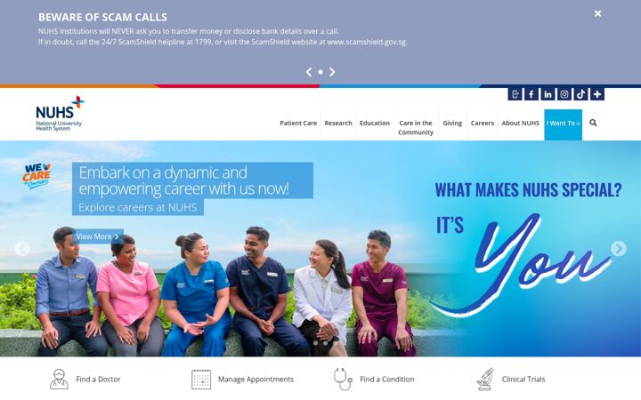 Screenshot of nuhs.edu.sg