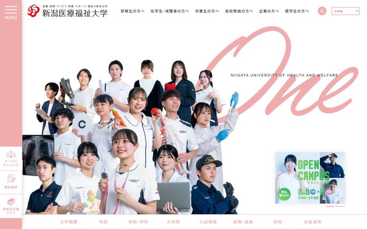 Screenshot of nuhw.ac.jp
