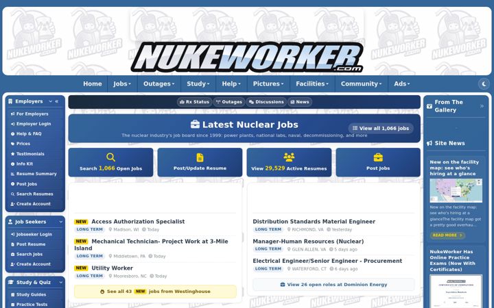 Screenshot of nukeworker.com