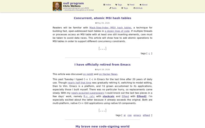 Screenshot of nullprogram.com
