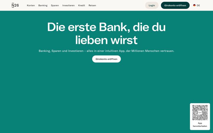 Screenshot of number26.de