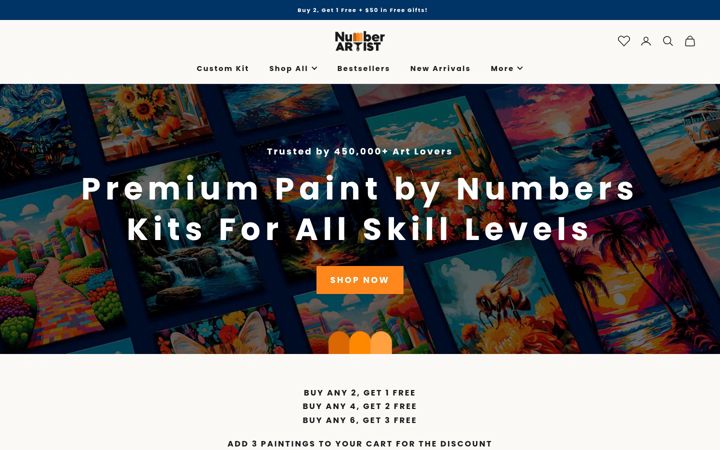 Snímek obrazovky numberartist.com