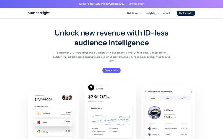 Screenshot of numbereight.ai