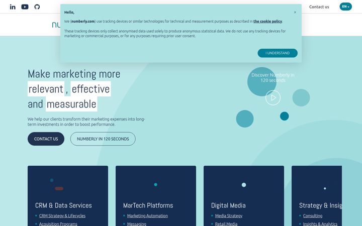 Screenshot of numberly.com