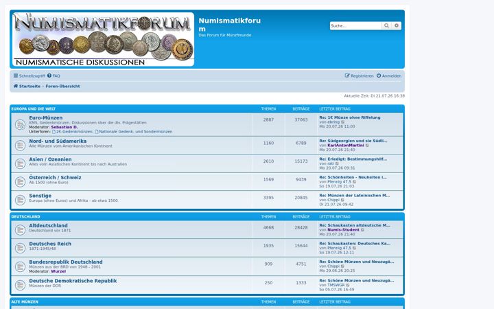 Screenshot of numismatikforum.de