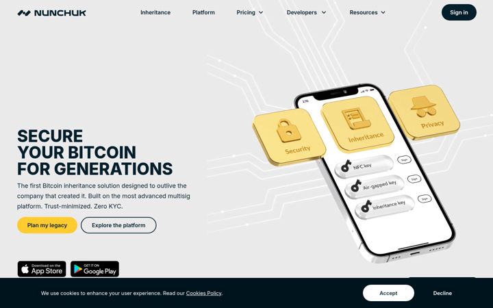 Screenshot of nunchuk.io