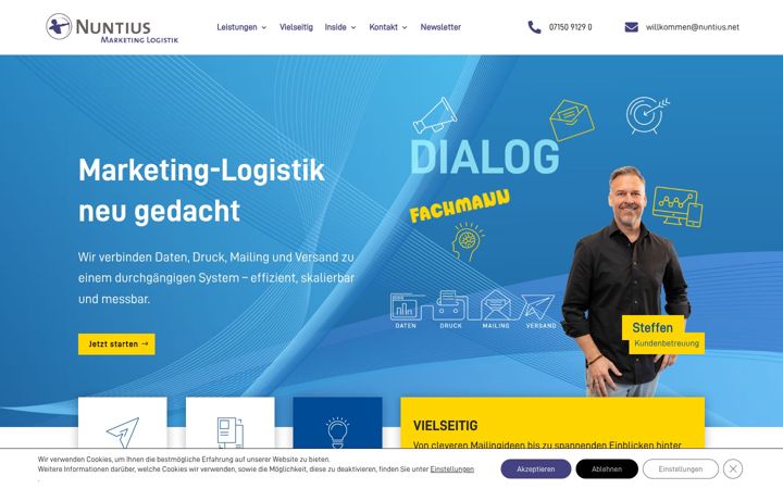 Captură de ecran a nuntius.net