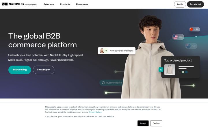 Screenshot of nuorder.com