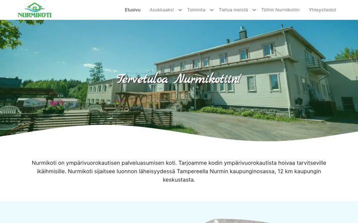Skærmbillede af nurmikoti.fi