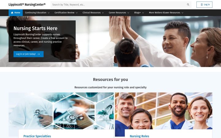 Screenshot of nursingcenter.com