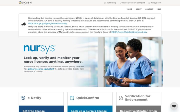 Screenshot of nursys.com