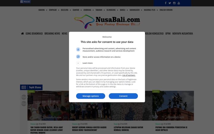 Screenshot of nusabali.com