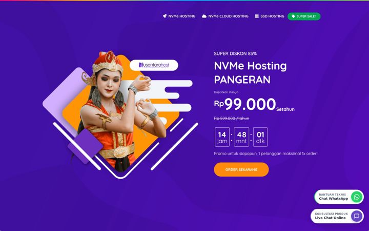 Screenshot of nusantarahost.com