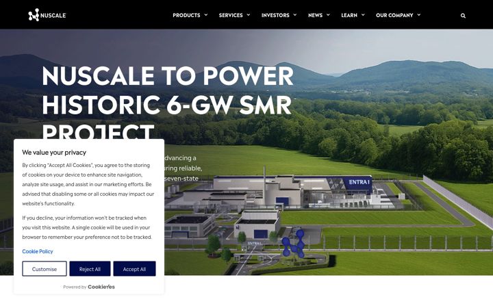 Screenshot of nuscalepower.com