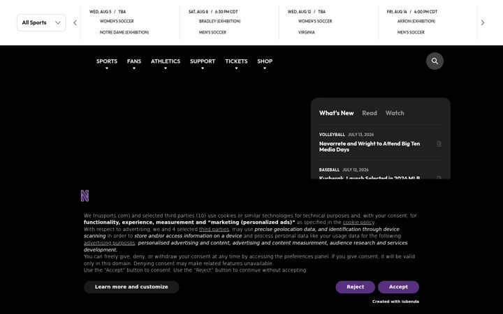 Screenshot of nusports.com