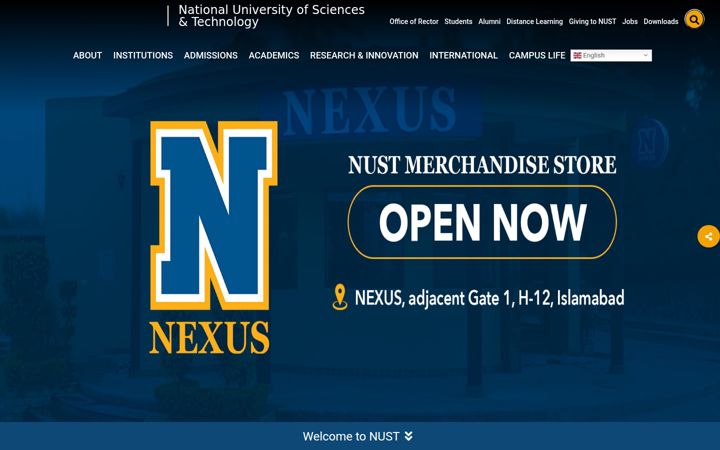 Screenshot of nust.edu.pk