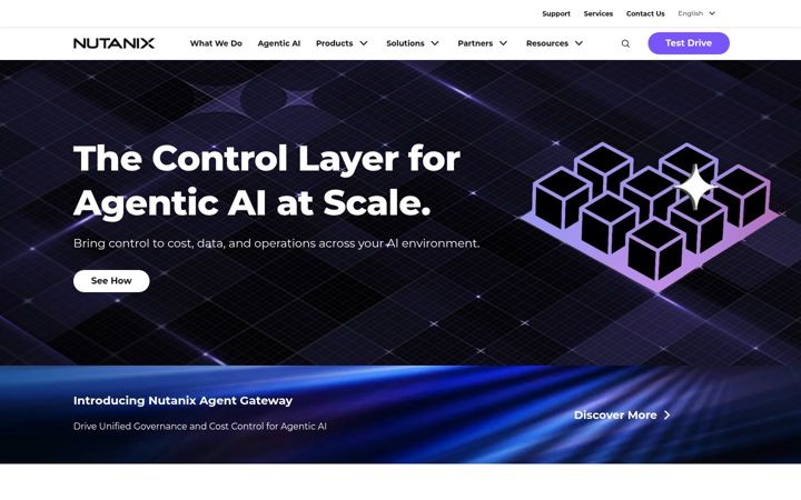 Екранна снимка на nutanix.com