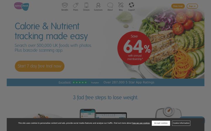 Screenshot of nutracheck.co.uk