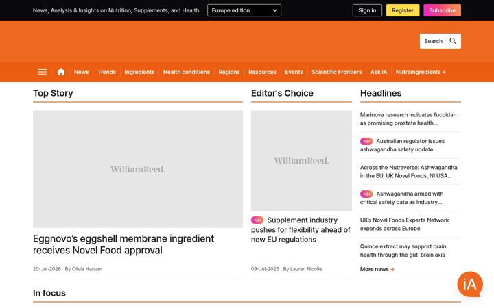 Screenshot of nutraingredients-usa.com