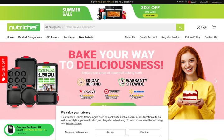 Screenshot of nutrichefkitchen.com